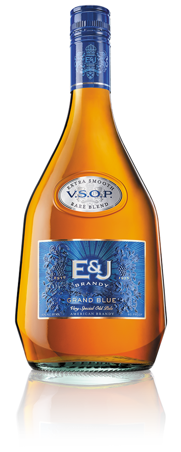 Bottle of E&J VSOP Grand Blue